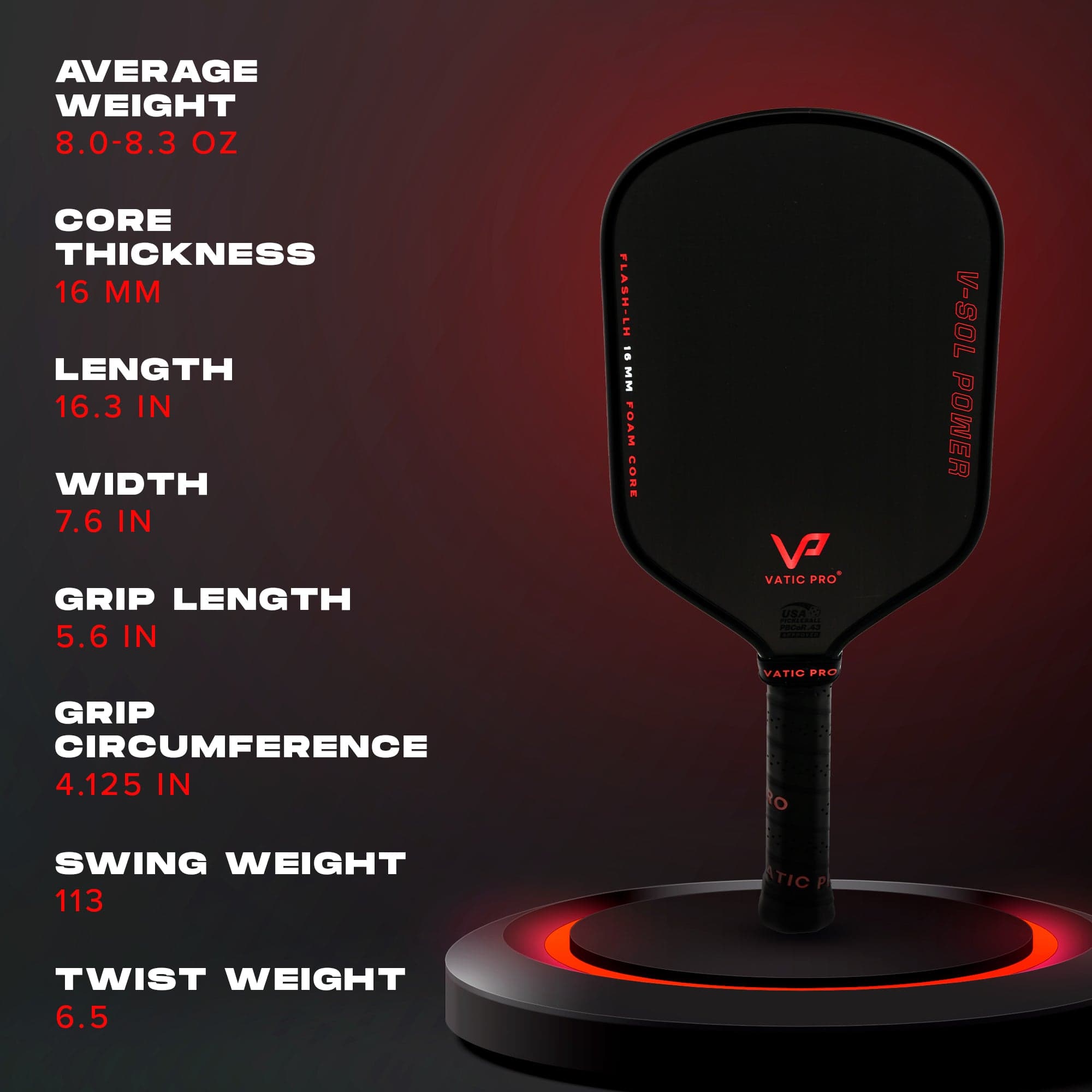 V-Sol Power (All Shapes) (16mm) (Includes Paddle Cover)