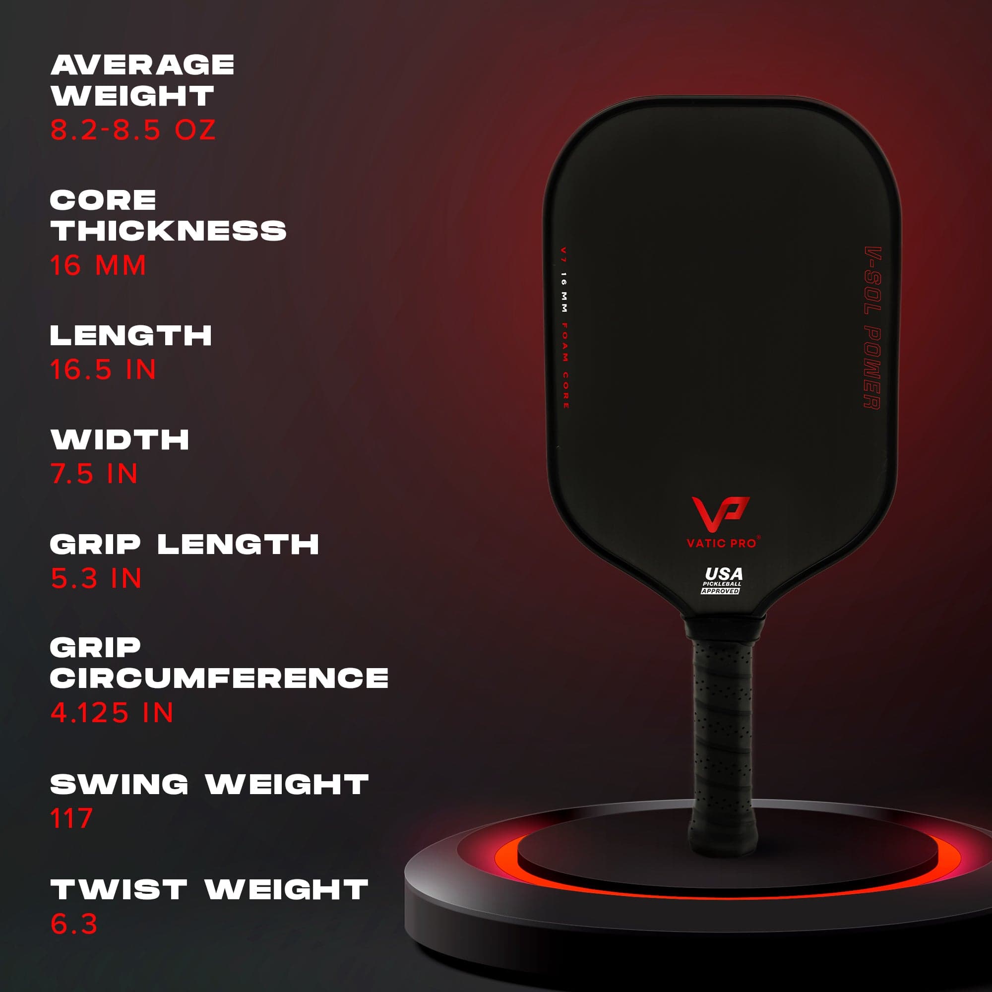 V-Sol Power (All Shapes) (16mm) (Includes Paddle Cover)