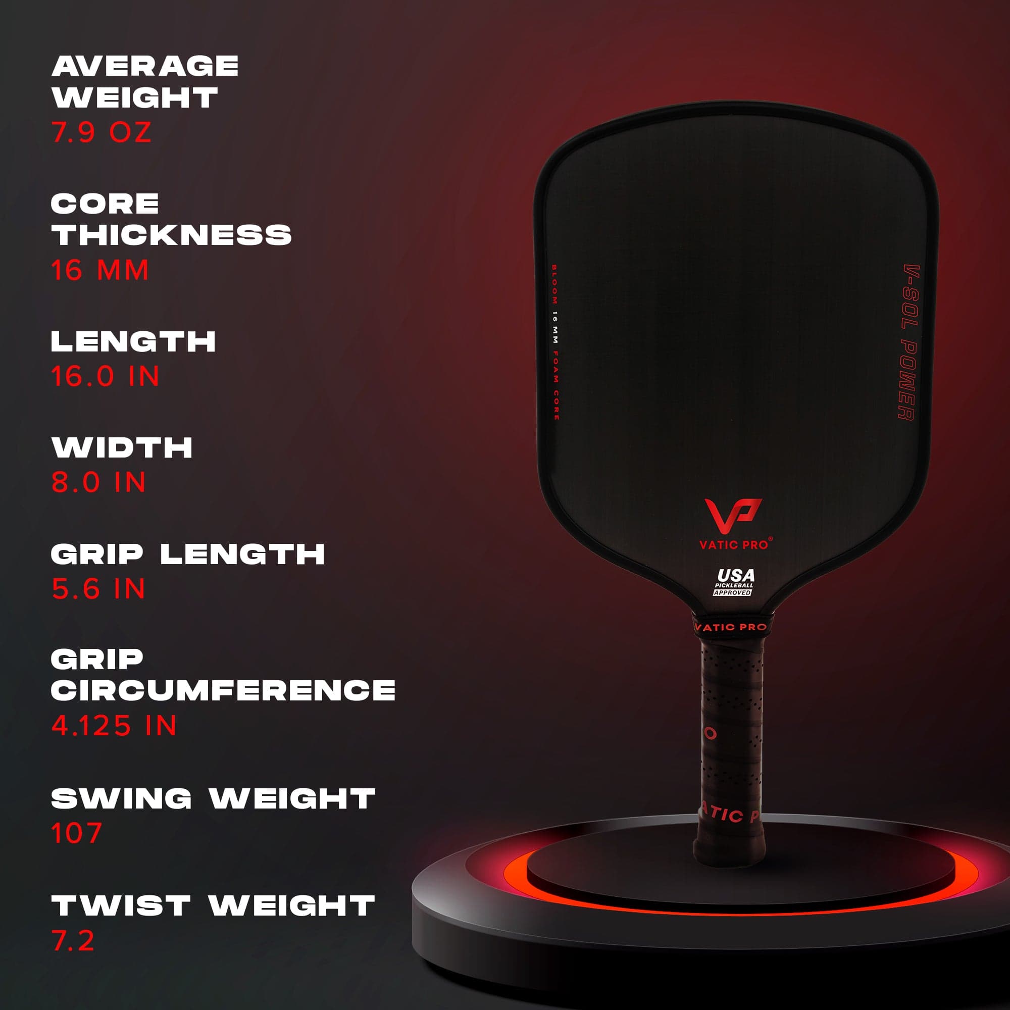 V-Sol Power (All Shapes) (16mm) (Includes Paddle Cover)